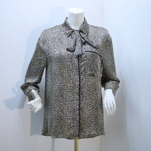 Zara  Leopard Animal Printed Long Shirt Top Woman Size S NEW WITH TAG!